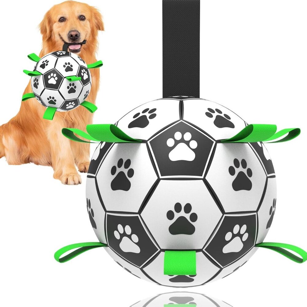 Soft & Safe 6'' Dog Soccer Ball with Tug Rope – Ideal for Indoor & Outdoor Fun